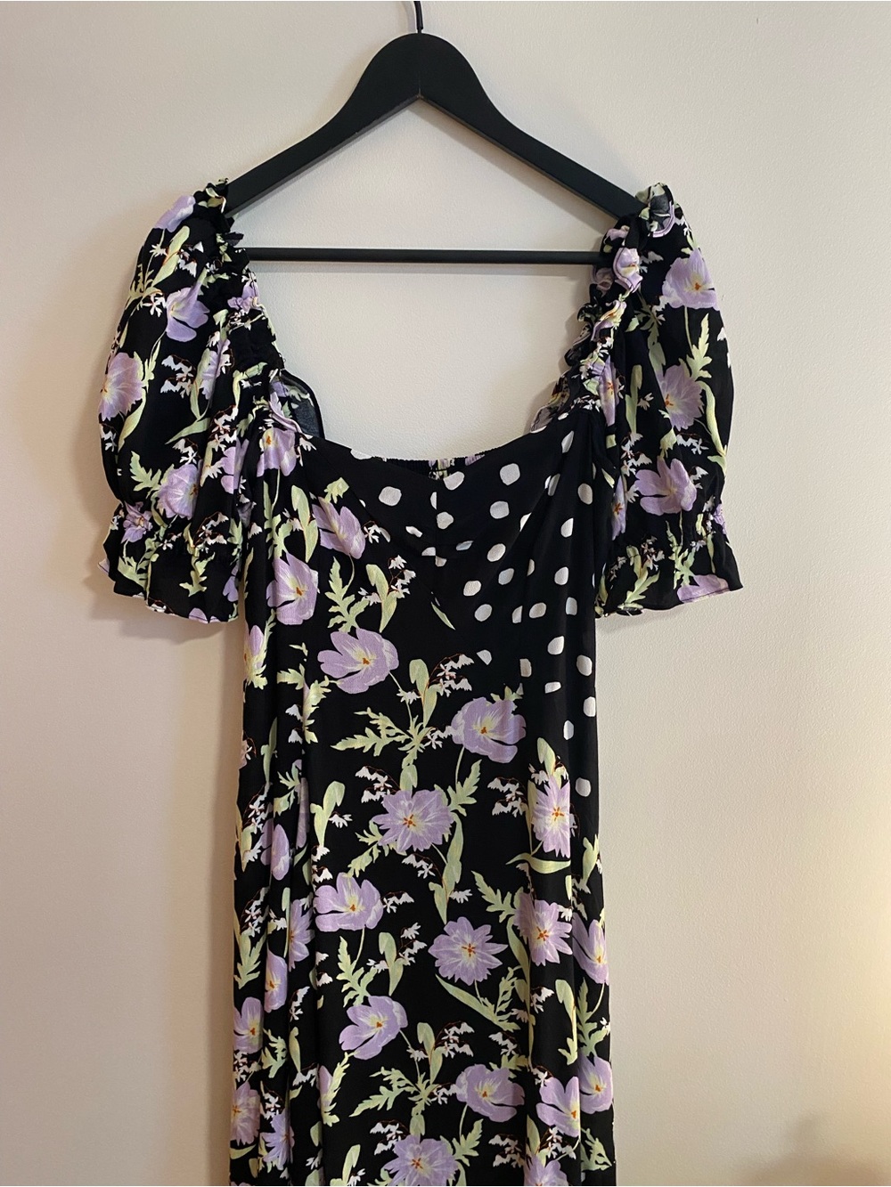 Urban Outfitters Asymmetrical Midi Puff Sleeve Dress - Picture 3 of 9